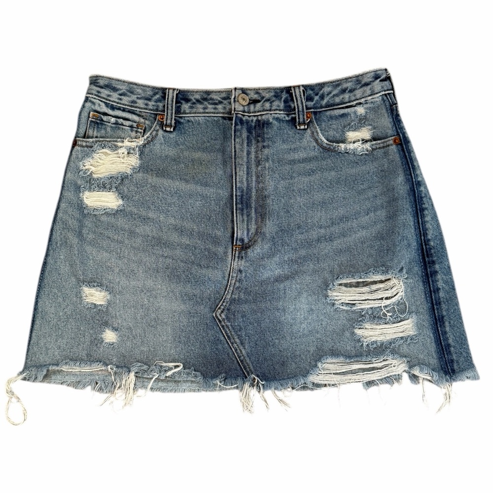 Abercrombie & Fitch Zoe Natural Rise‎ Vintage A-Line Distressed Skirt Size 12